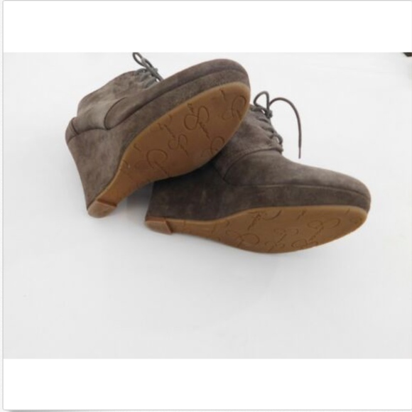 Jessica Simpson Wedges High Heel Booties Gray 7 M - Picture 7 of 8
